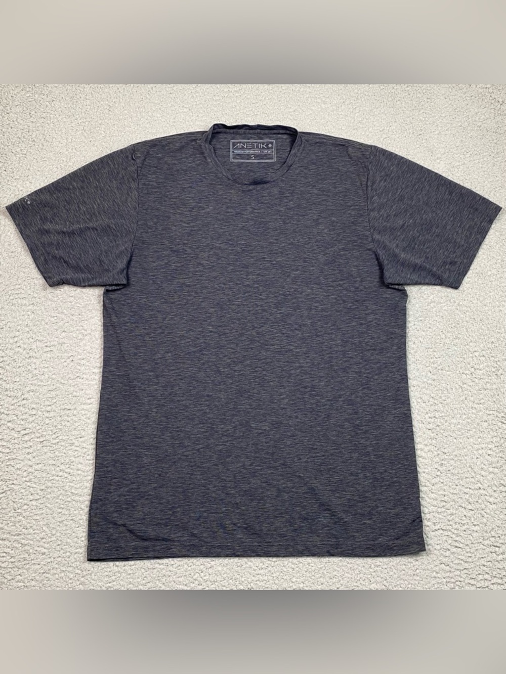 Anetik T Shirt Mens Size S Gray Short Sleeve Performance Stretch UPF 30+ Outdoor